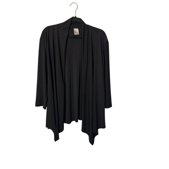 Praise Hymn Fashions Women's‎ XL Black Knit Open Cardigan Jacket Poly Blend - Picture 1 of 4